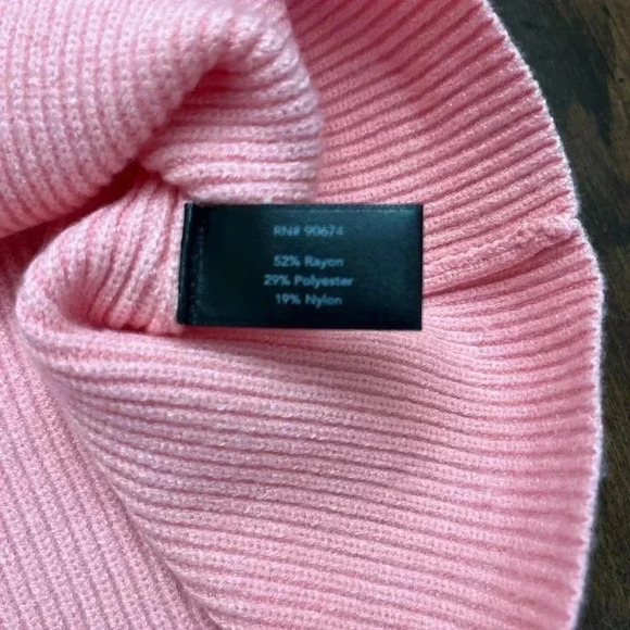 Boston Proper Sweater Dress Size XS Pink Balloon Sleeve Turtleneck Barbie Winter - Picture 7 of 14